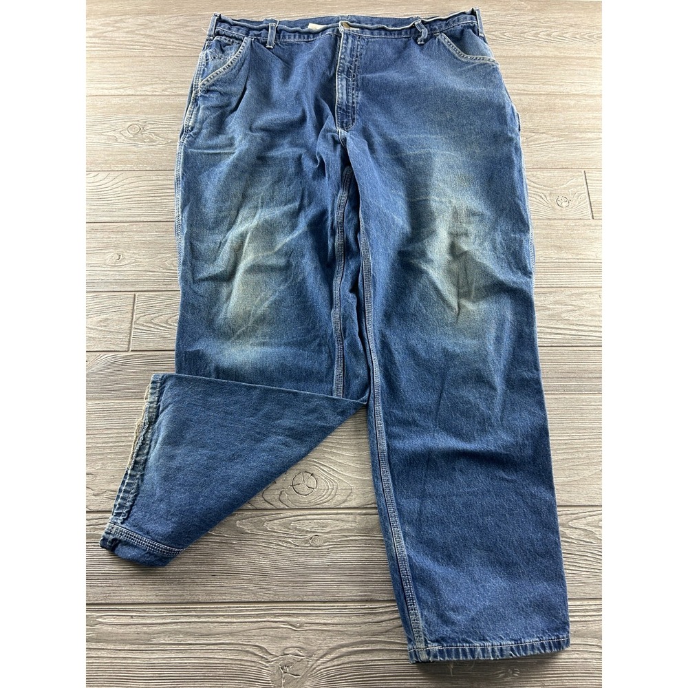 Carhartt B13 DST Dungaree Fit Carpenter Baggy Blue Work Jeans Mens 42X32